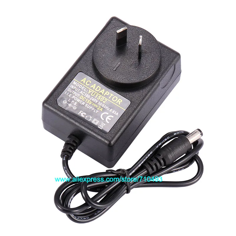 С чипом IC AC DC источник питания 15 в 2A адаптер 30 Вт Зарядное устройство 1.5A 5 мм x 2