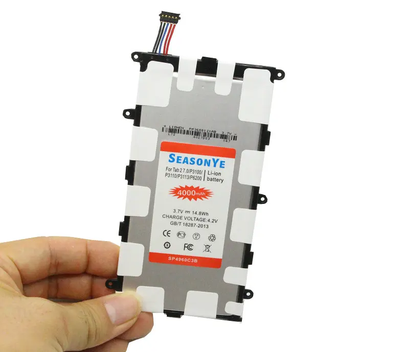 Seasonye 5 шт./лот 4000 мА/ч SP4960C3B запасная батарея для Samsung Galaxy Tab Tablet 2 7 0 P6200 P3100 P3110 P3113 GT