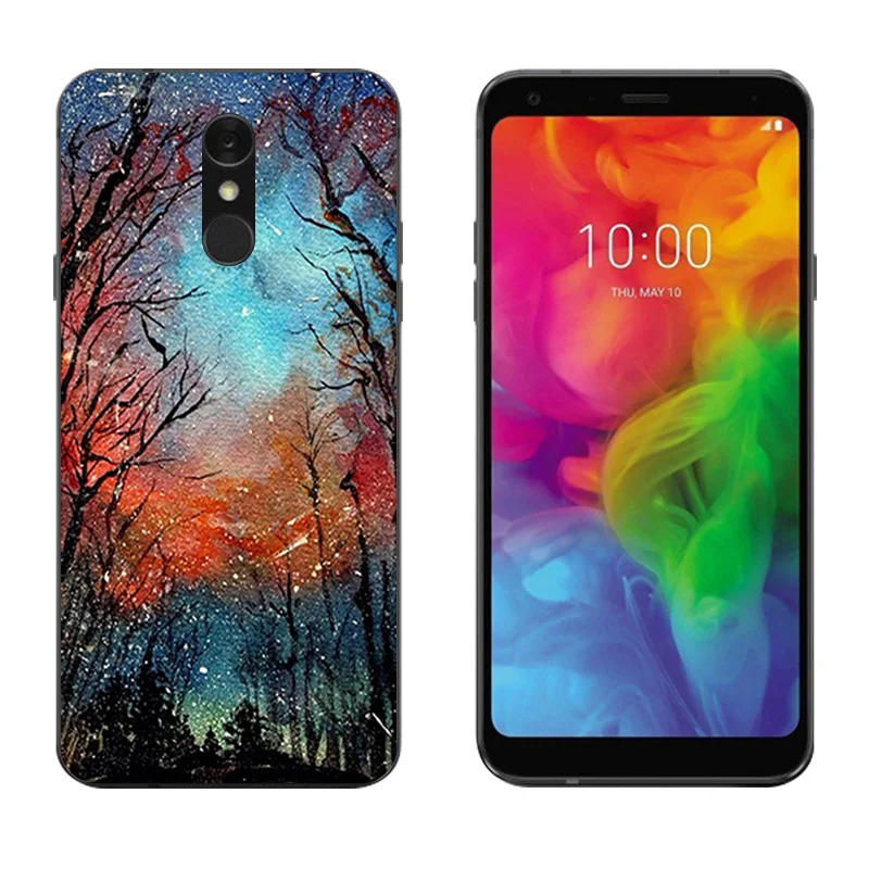 TPU чехол для LG Q7 + 5 дюймов сзади мягкий из силиконового материала защитный