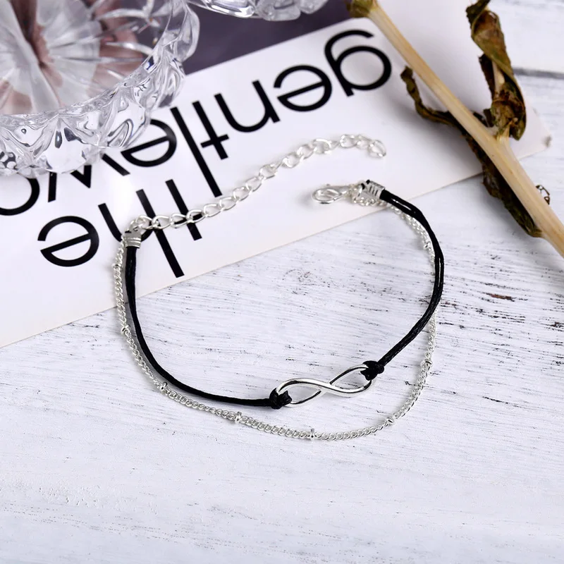 Модный женский летний стильный стальной многослойный браслет на удачу 8 слов