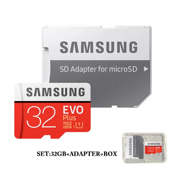 32GB U1 Set Карта памяти SAMSUNG EVO Plus 8 ГБ/32 ГБ/SDHC 64 Гб/128 ГБ/256 ГБ/SDXC Micro SD TF карта класс 10 Microsd C10 UHS-1 карты - Емкость: 32GB U1 Set