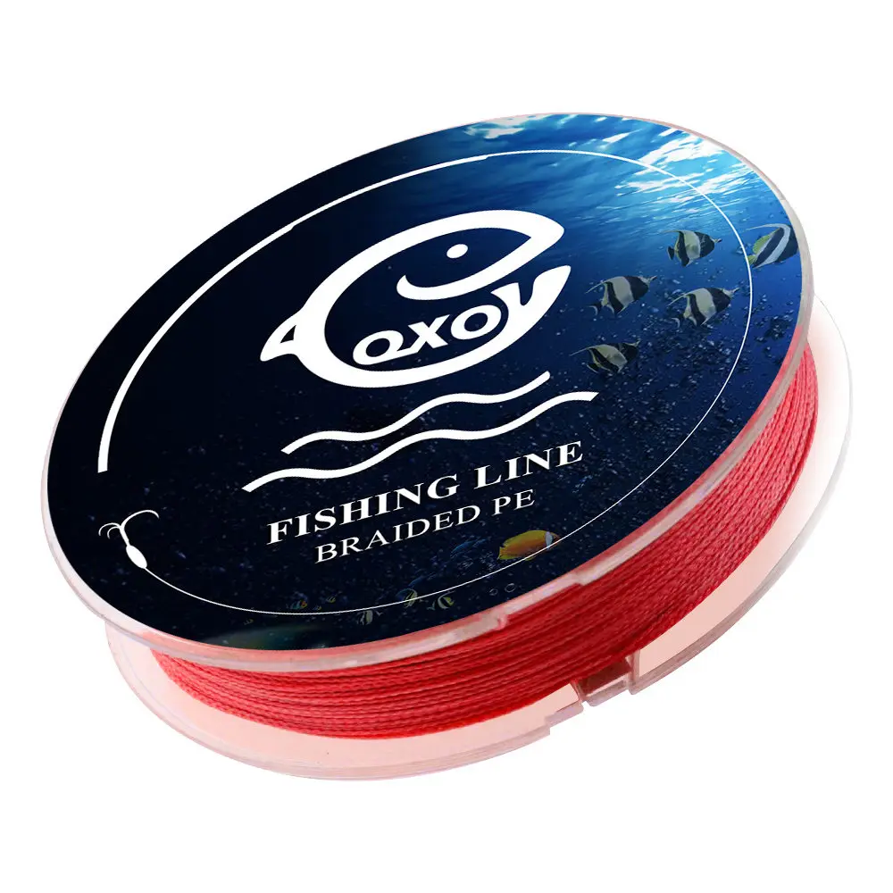 red line QXO 100m 4stand Braided Wire Material Fishing PE Line Tresse fish Multi filament Leashes Sea The Line For Fishing Tippet 6-100lb - Цвет: red line