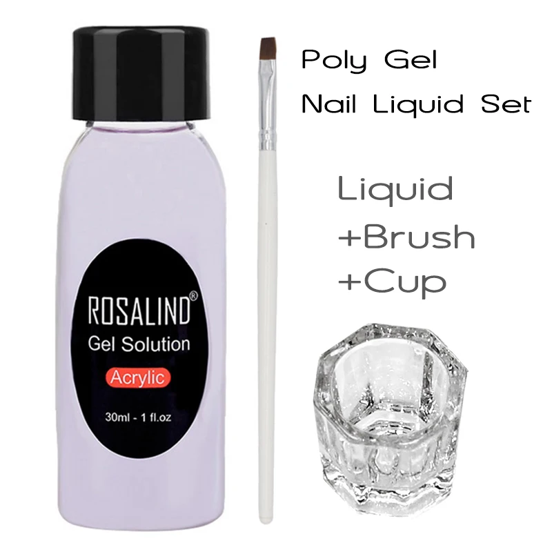 Акриловый гель ROSALIND жидкий быстросъемный полигель набор для ногтей жидкость