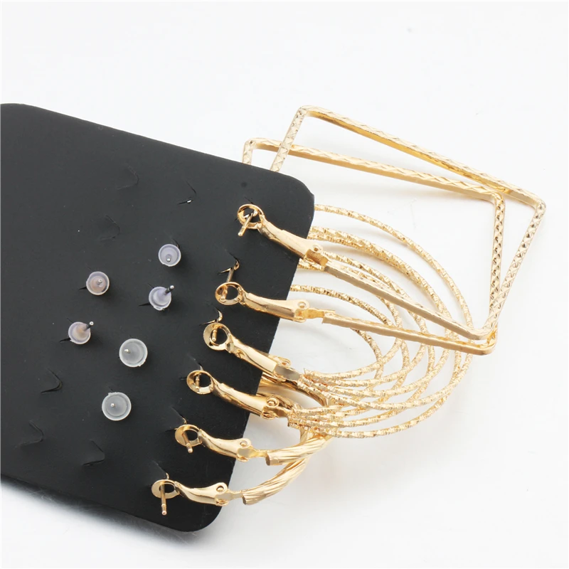 Серьги кольца женские круглые квадратные с искусственным жемчугом и