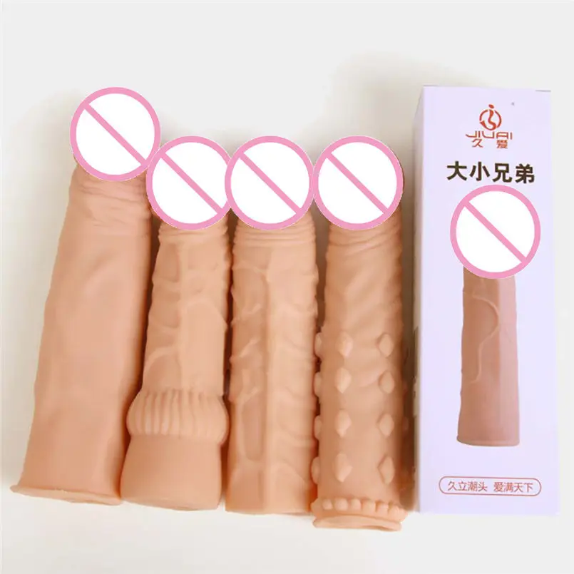 Шок многоразовые задержки Condomm удлинительные рукава для мужчин секс игрушки игра