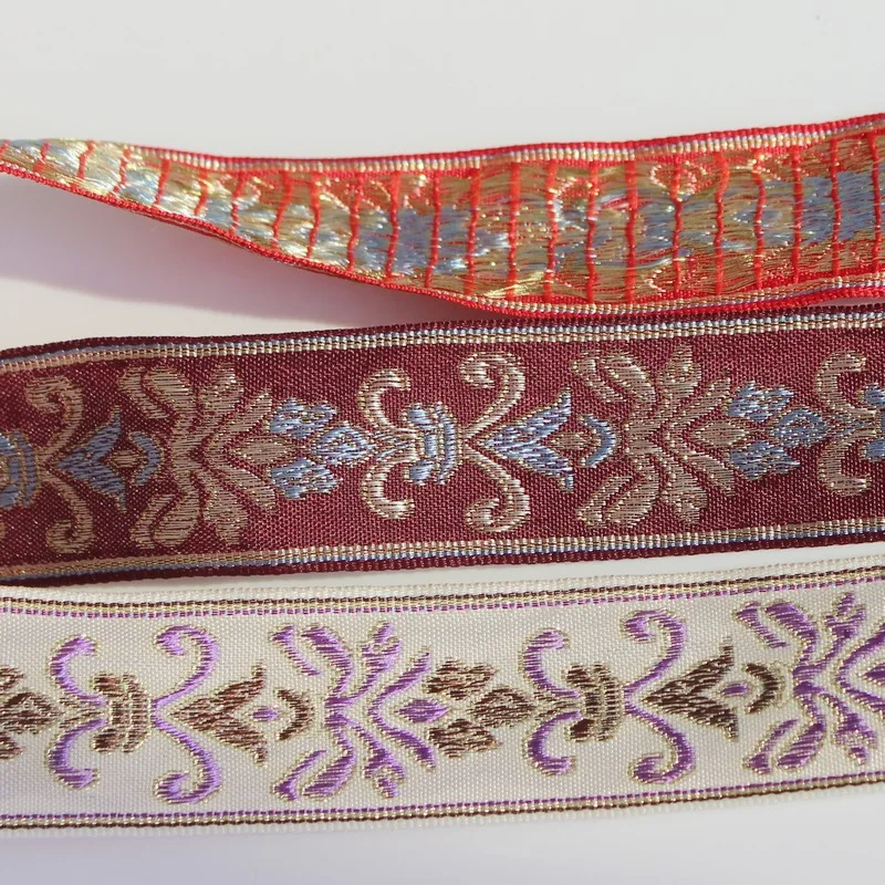 oriental floral embroidery ethnic jacquard webbing woven tape lace trim ribbon 3.3cm collar tribal boho DIY garment accessory | Дом и сад