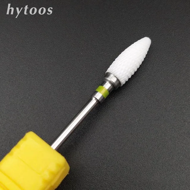 H0615TB-XF HYTOOS 1 шт. сверла для ногтей 3/3" вращающиеся керамические заусенцы маникюрные наконечники электрические аксессуары для сверления ногтей керамические резаки инструменты для напильников - Цвет: H0615TB-XF
