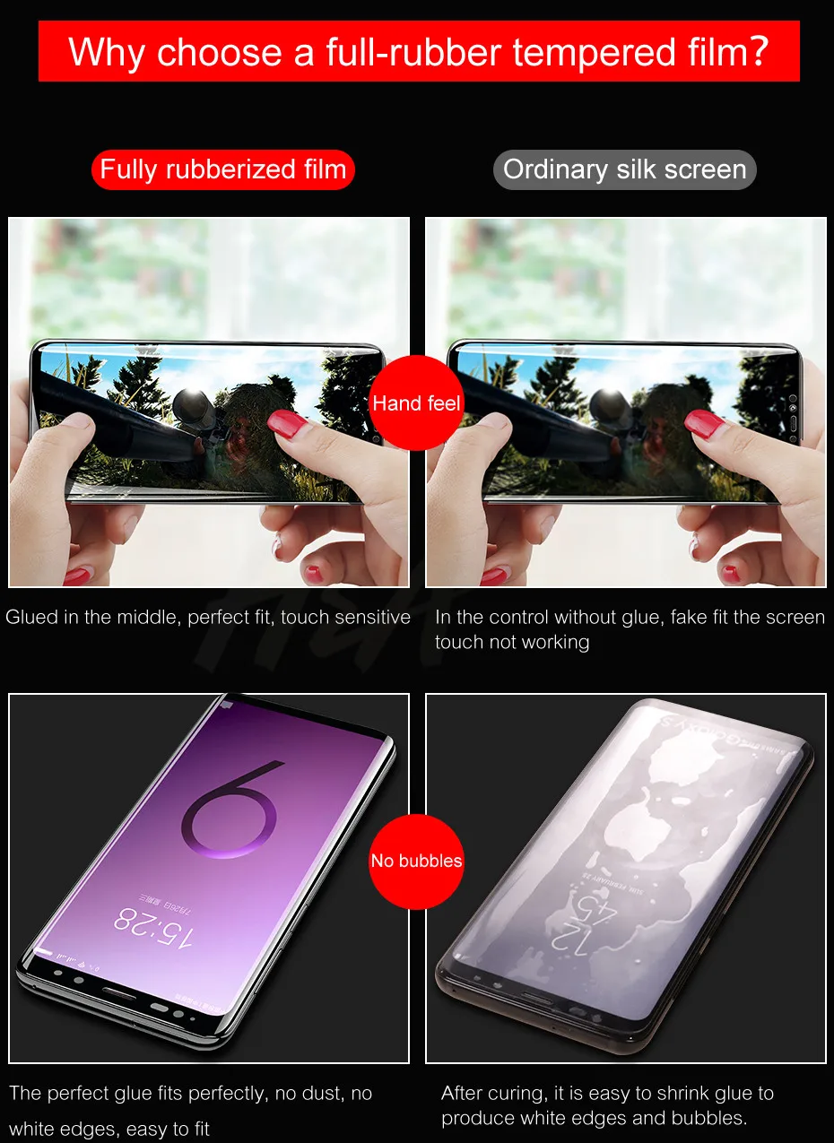 Защитная пленка H& A 6D для samsung Galaxy S9 S8 Plus Note 9 8 из закаленного стекла на S9Plus S8Plus