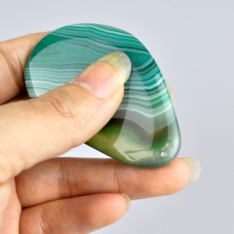 Бусины из натурального камня овальной формы в полоску для изготовления