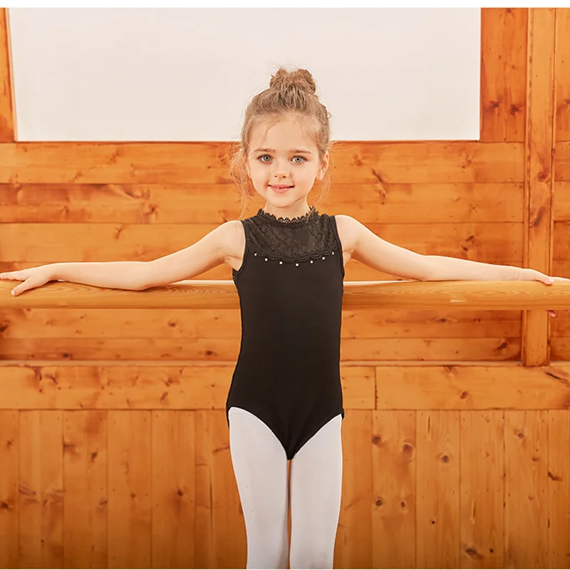 black leotard Балетное трико для девочек; балетное платье; детское балетное платье-пачка; детское платье для танцев; танцевальный трико; танцевальный костюм - Цвет: black leotard
