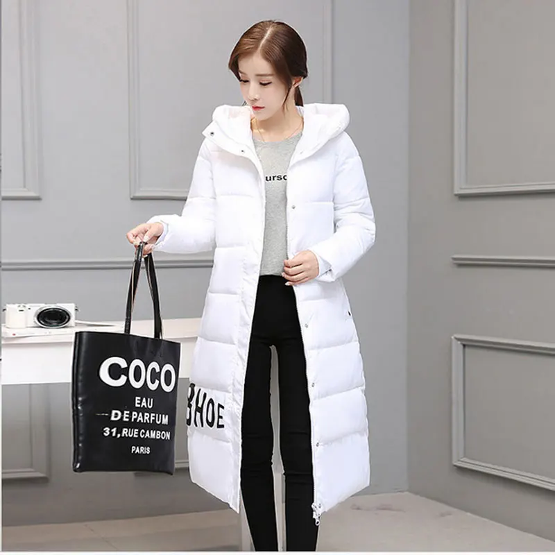 2017 Высококачественная зимняя длинная куртка женское теплое плотное хлопковое