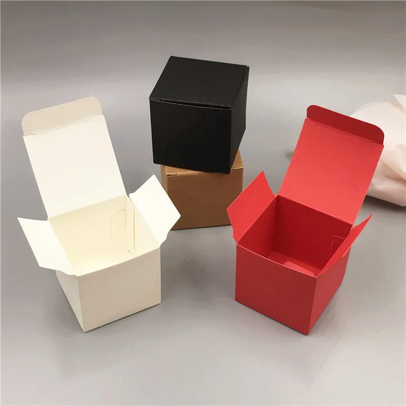 10 шт. 5x5x5 см простая крафт-бумажная коробка для свадебной вечеринки