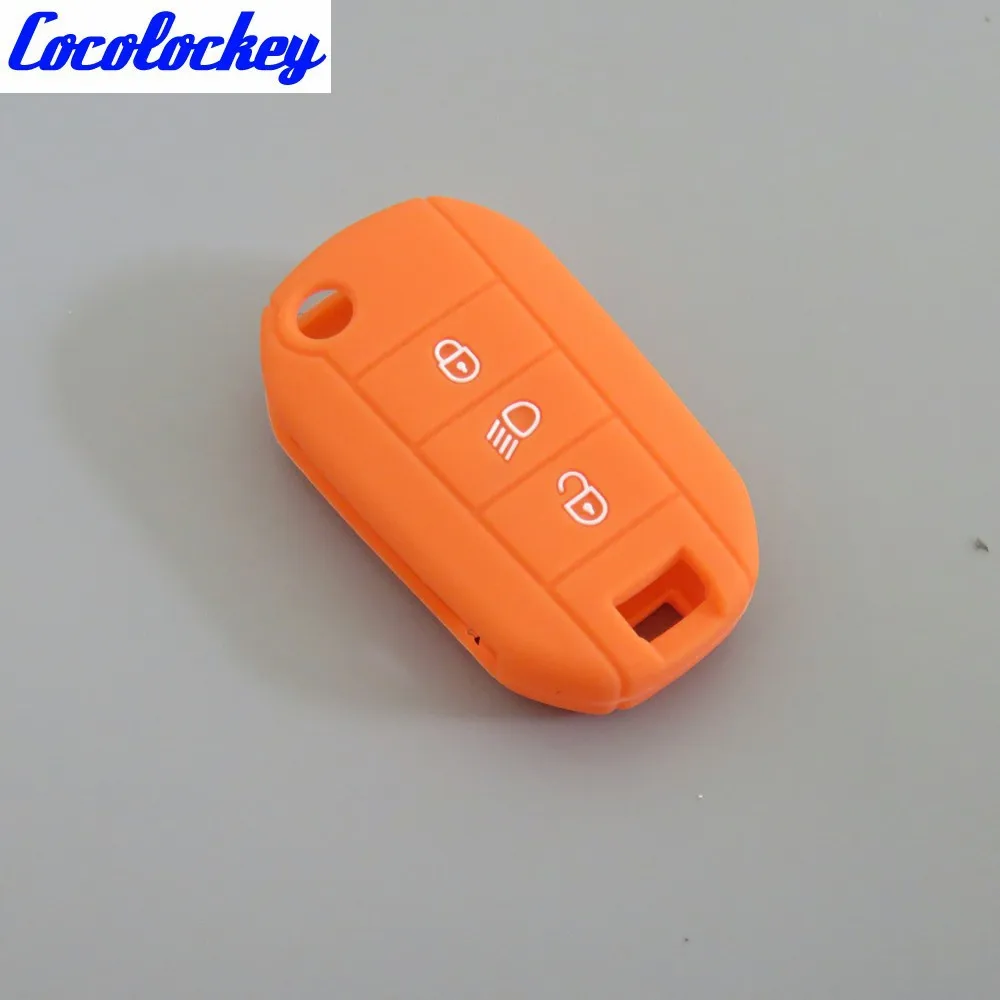 Cocolockey силиконовый чехол для брелка с ключом оболочки Peugeot 3008 208 308 508 408 2008 407 307 4008 flip