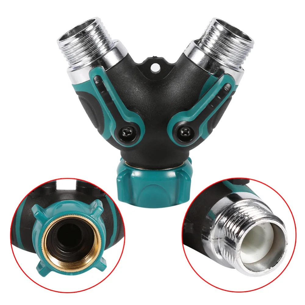 

Garden Hose Connector NPT3/4" 2 Way Heavy Duty Garden Hose Splitter Y Shape Valve Water Pipe Connector Adapter High Quality