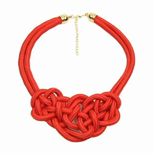 red Хлопковое колье, массивное ожерелье, ожерелье, s& Кулоны, женский подарок, колье, модное ювелирное изделие - Окраска металла: red