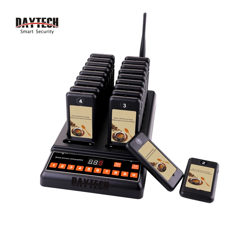 DAYTECH Coaster Pagering Queueing Service System Calling Beeps Restaurant Pager Queue for Restaurant/Cafe/Hospital | Компьютеры и офис