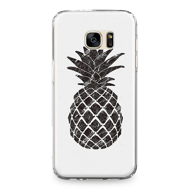Для samsung Galaxy S5 S6 S7 край S8 S9 S10 плюс S10e Grand Prime Note 4 5 8 9 задняя крышка тропические фрукты, ананас силиконовый чехол