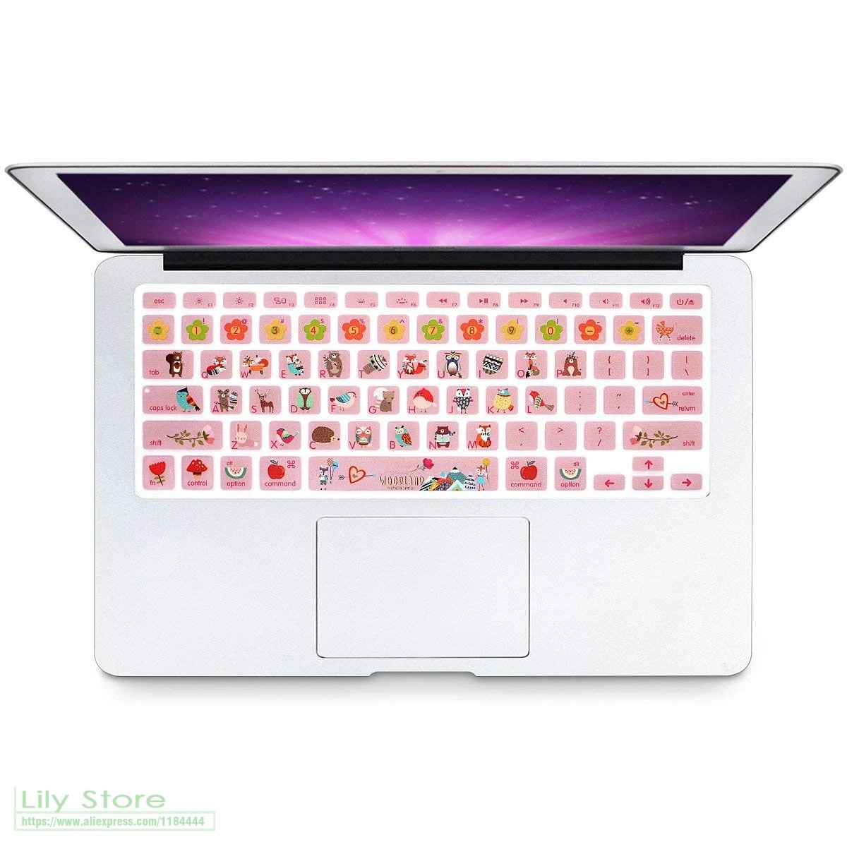 Чехол для клавиатуры с мультяшным лесным животным из силикона MacBook Air 13 3 Pro 15 или