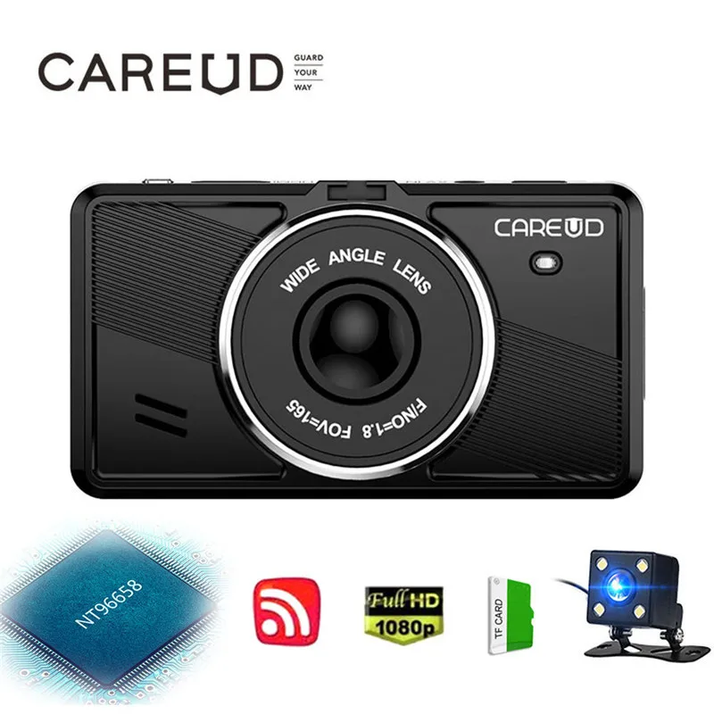 CAREUD Mini LCD 3 дюймовый сенсорный экран NT96658 HD 1080P DVR Автомобильный видеорегистратор