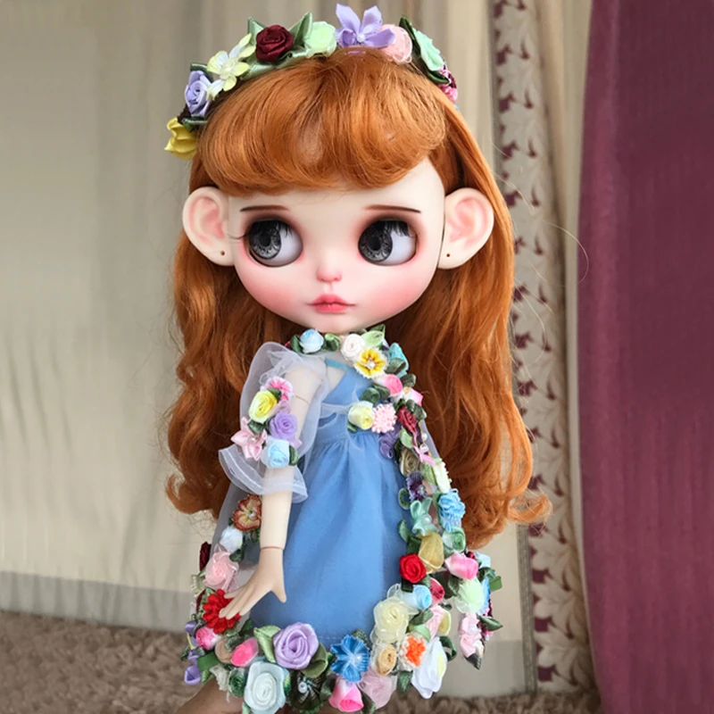 Ручная работа 1/6 цветок искусственное платье для куклы Blyth Licca кукла одежда