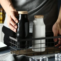 white black ceramic oil pot household leak proof oil vinegar pots porcelain kitchen soy sauce pot oil tank seasoning bottle