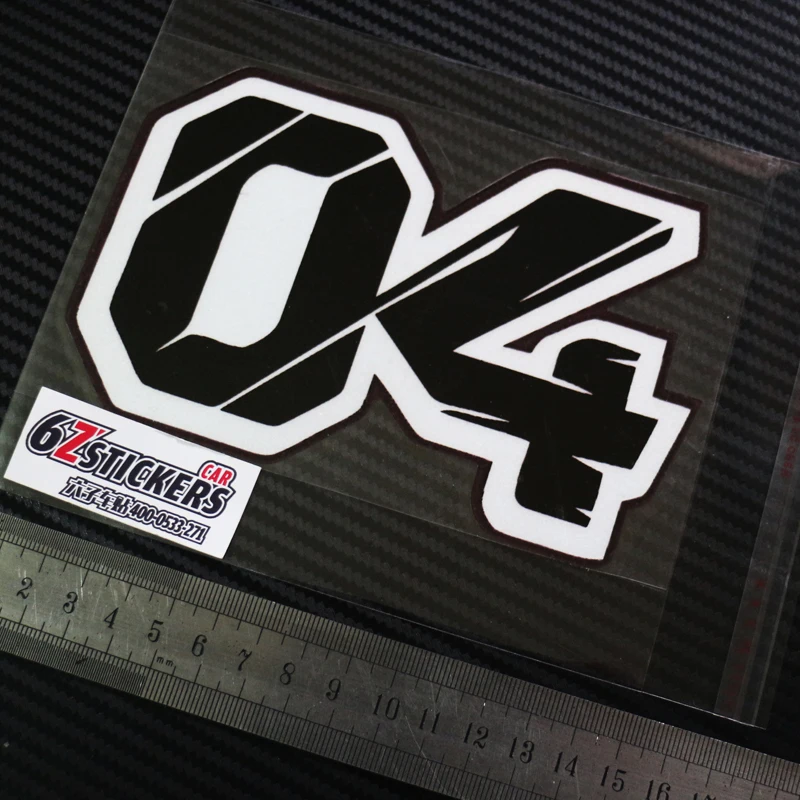 Andrea Dovizioso 04 numbers in black and white decals motorcycle stickers