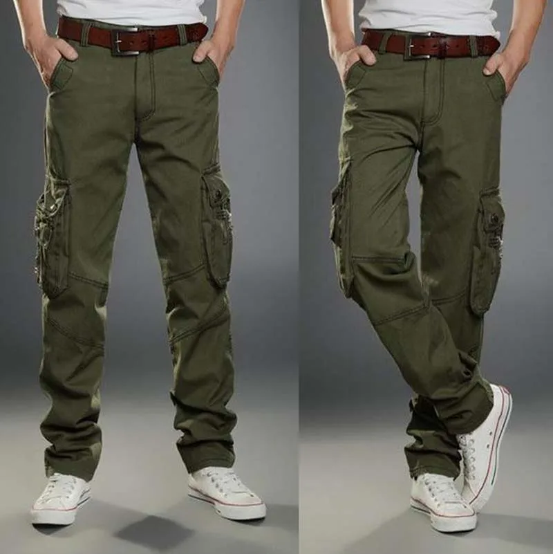 1 Шт. Мода Мужчины Брюки Качество Хлопка Чистый Цвет Карман На Молнии