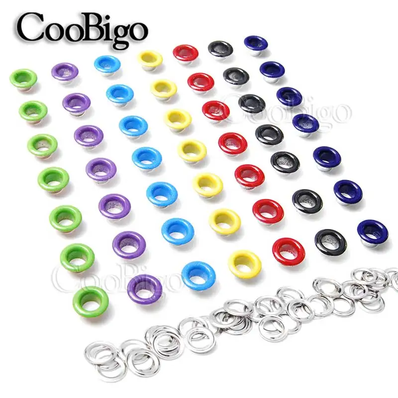 Металлические Люверсы с прокладками отверстие 5 мм 100 шт.|colored eyelets|eyelets colormetal eyelets