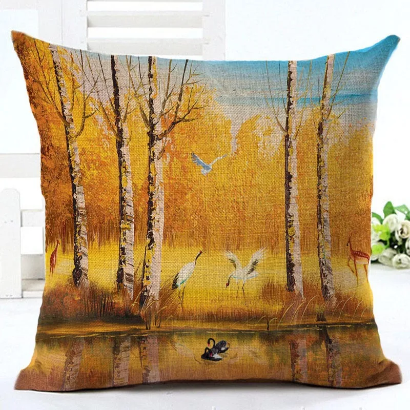 Forest Scenery Cushion Cover Pillowcase Bed Car Hotel Home Decor Sofa Vintage Modern | Дом и сад