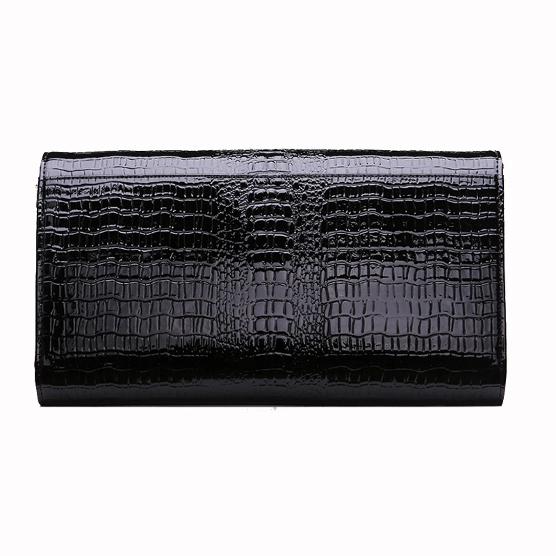 Лидер продаж в США женский клатч из коровьей кожи с узором под крокодила Черная