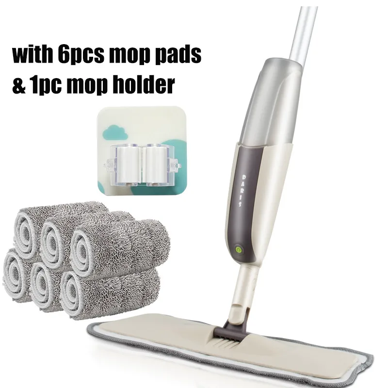 6 mop rags 1 hook Спрей Швабра для пола набор с многоразовыми подушечками из микрофибры профессиональная ручка Швабра для ламината керамическая плитка под дерево пол для чистки окон - Цвет: 6 mop rags 1 hook