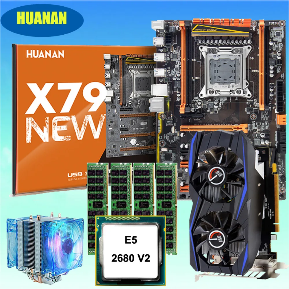 Комбинированная материнская плата HUANANZHI X79 с M.2 слотами процессор Intel Xeon E5 2680 V2