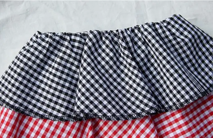 Brand Girls strapless dress plaid ruffles children off shulder sleeveless cake holiday beach summer ws534 | Детская одежда и обувь