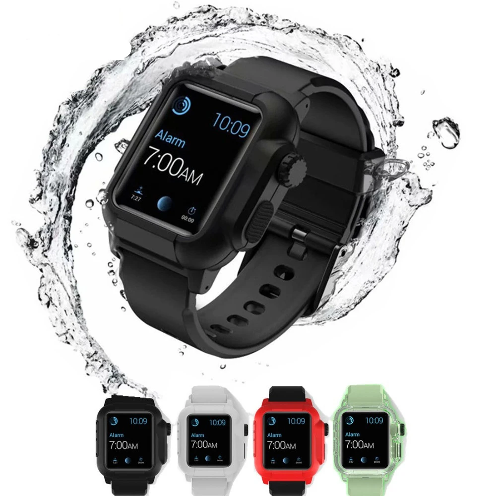 Водонепроницаемая Спортивная Обложка для Apple Watch Case Series 4 3 2 силиконовый ремешок 44 мм 42 мм 40 мм ударопрочный ремешок