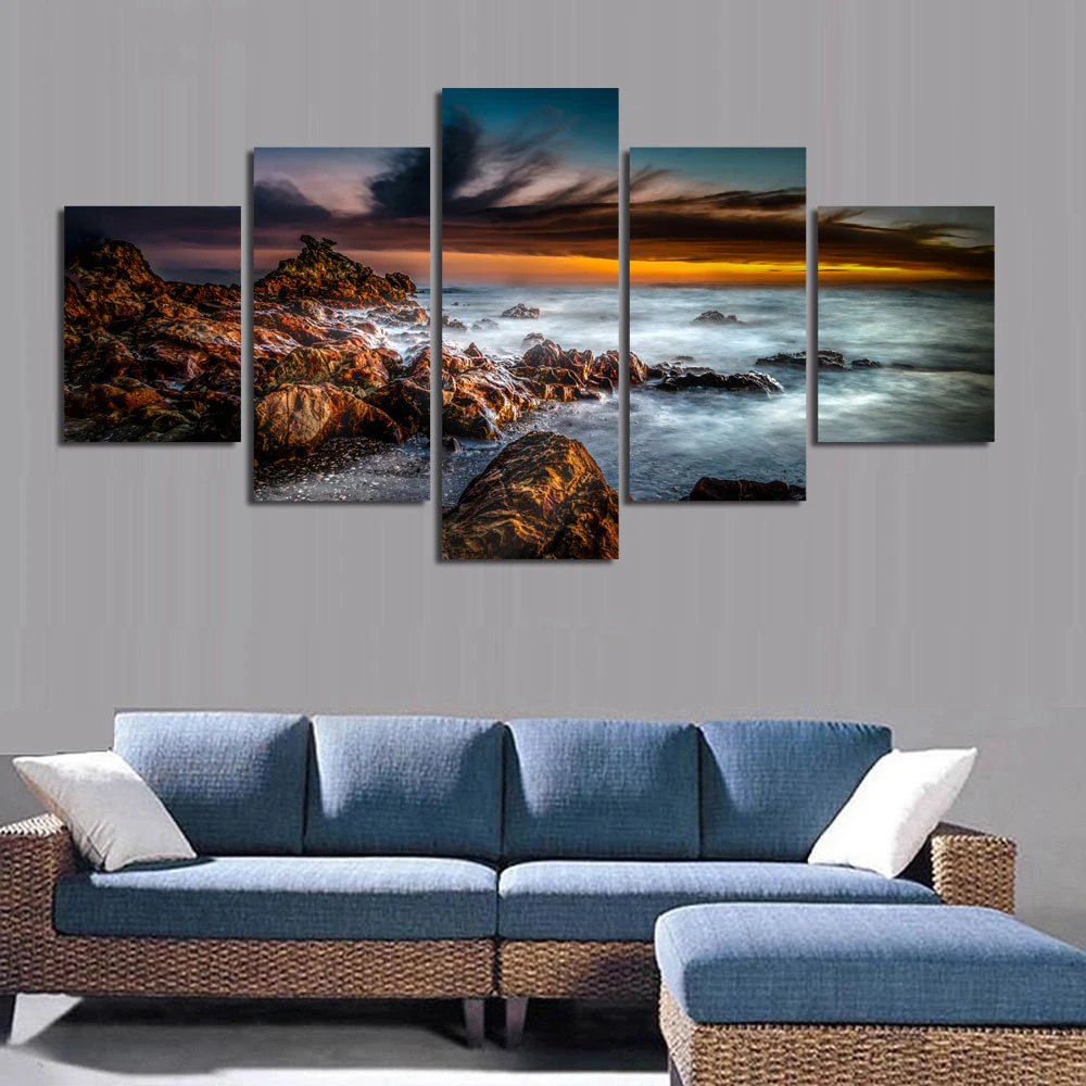 Рамки холст картины Wall Art 5 шт. пейзаж абстрактные декоративные Модульная картина