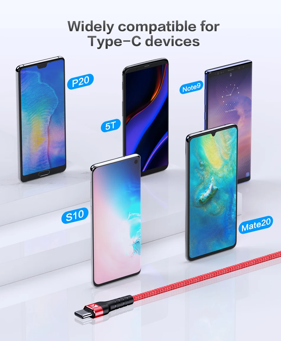 FLOVEME usb type-C кабель для samsung S10 S9 3A провод для быстрого заряда для huawei Honor 9 P20 mate 20 мобильный телефон USB Дата шнур