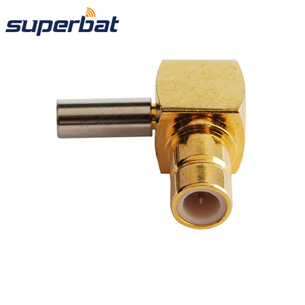 Superbat 75 Ом SMB штекер прямоугольный обжимной соединитель RF коаксиальный разъем для