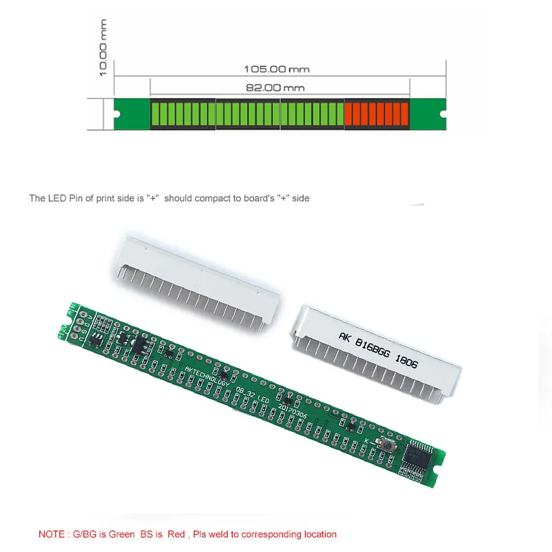 Моно 32 светодиодный индикатор уровня VU Meter Lights светильник Speed Регулируемый W.
