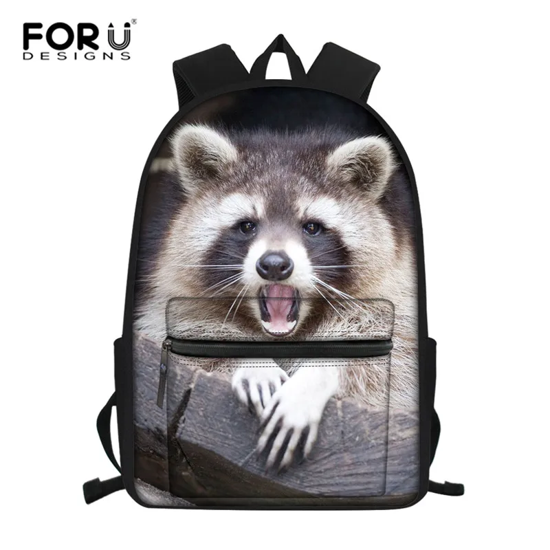 FORUDESIGNS/рюкзак с енотом для средней школы для девочек, школьные сумки для детей начальной школы, вместительные школьные сумки для детей, Mochila - Цвет: XM497Z58