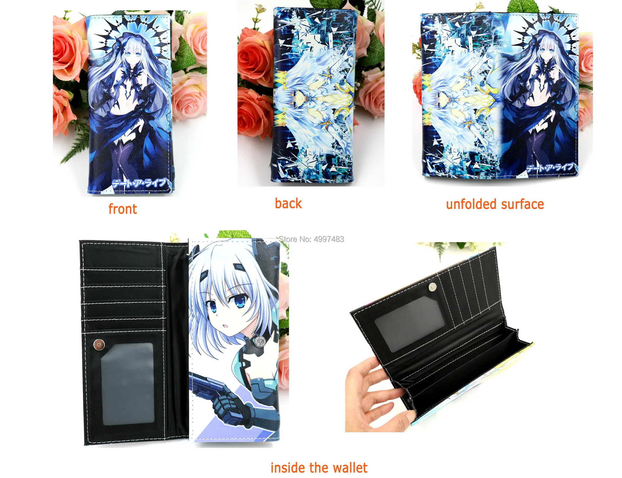 Длинный кошелек-клатч DATE A LIVE Anime Tobiichi Origami с внутренним карманом для монет | Багаж