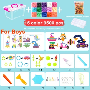 15 color for boys LoveCCD 15 цветов, 3500 шт., водные липкие бусины, игрушка, Волшебная ручная работа, бумажные аксессуары для бисера, игрушки-головоломки для детей, подарок J01#20 - Цвет: 15 color for boys