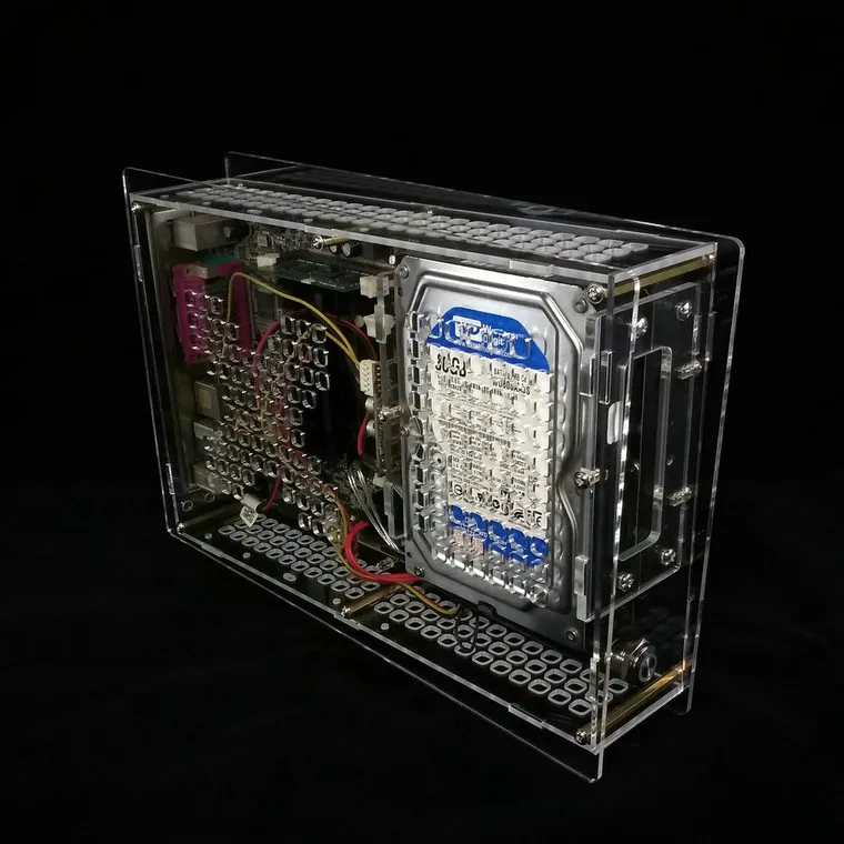 ITX прозрачный мини компьютерный корпус Промышленная материнская плата шасси