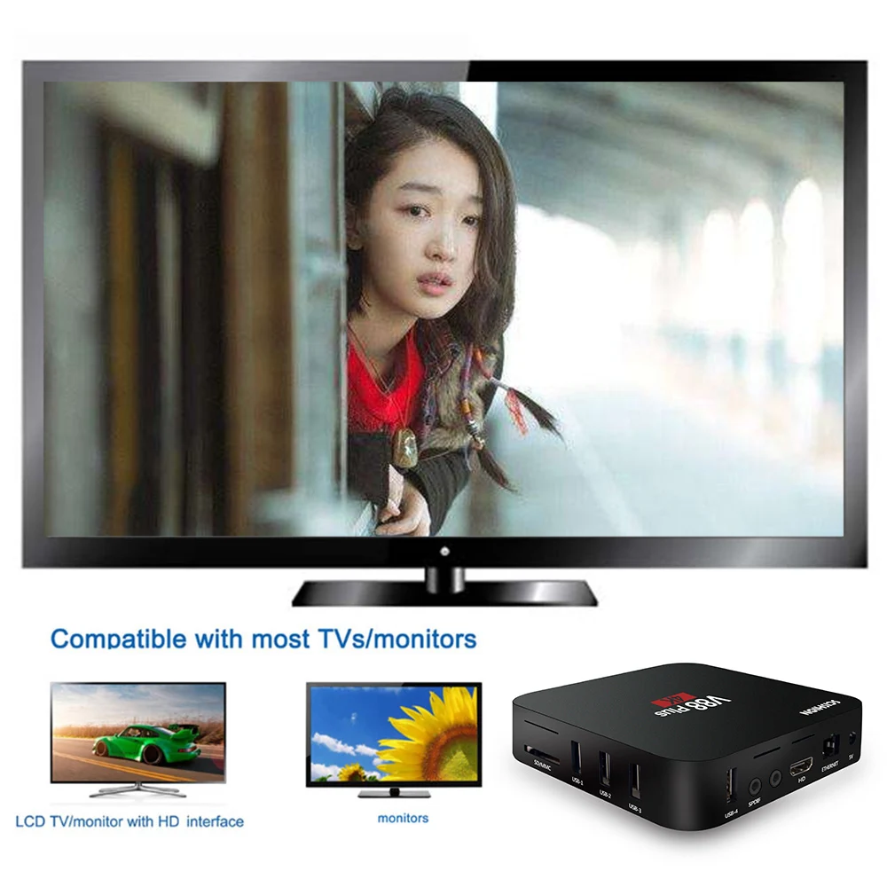 DOCOOLER V88 плюс Смарт ТВ приставка RK3229 четырехъядерный Android 8,1 ТВ приставка 4K 2GB16GB Miracast DLNA WiFi ТВ приставка HD медиаплеер PK X96