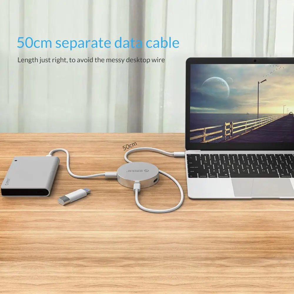 ORICO DBH2 ноутбуков док станции Тип C к HDMI/Тип C/Тип USB3.0 хаб для Windows XP Mac OS и Linux