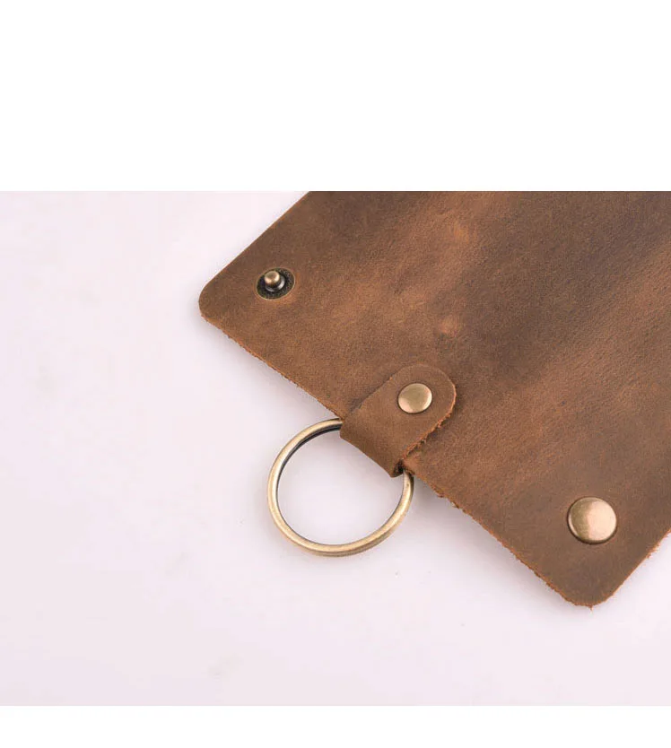 Маленький кошелек для ключей из натуральной воловьей кожи в стиле унисекс
