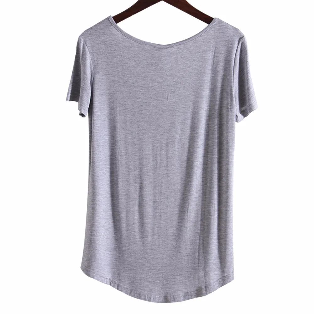 Женская футболка с коротким рукавом V-образным вырезом | одежда