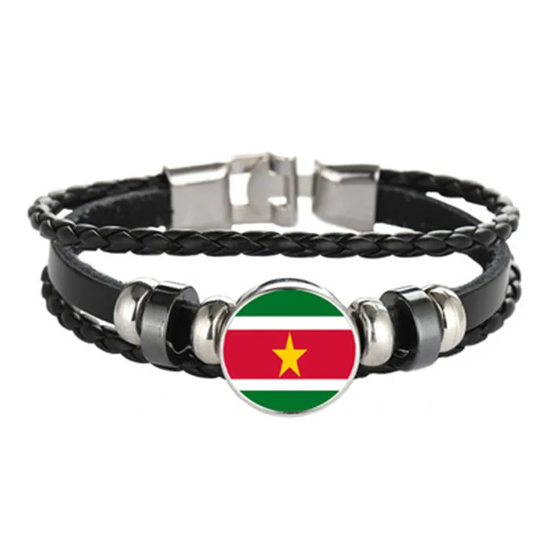 

San Marino, Saint Vincent and the Grenadines, Slovakia, Slovenia, Suriname flag multilayer leather bracelet fashion bracelet