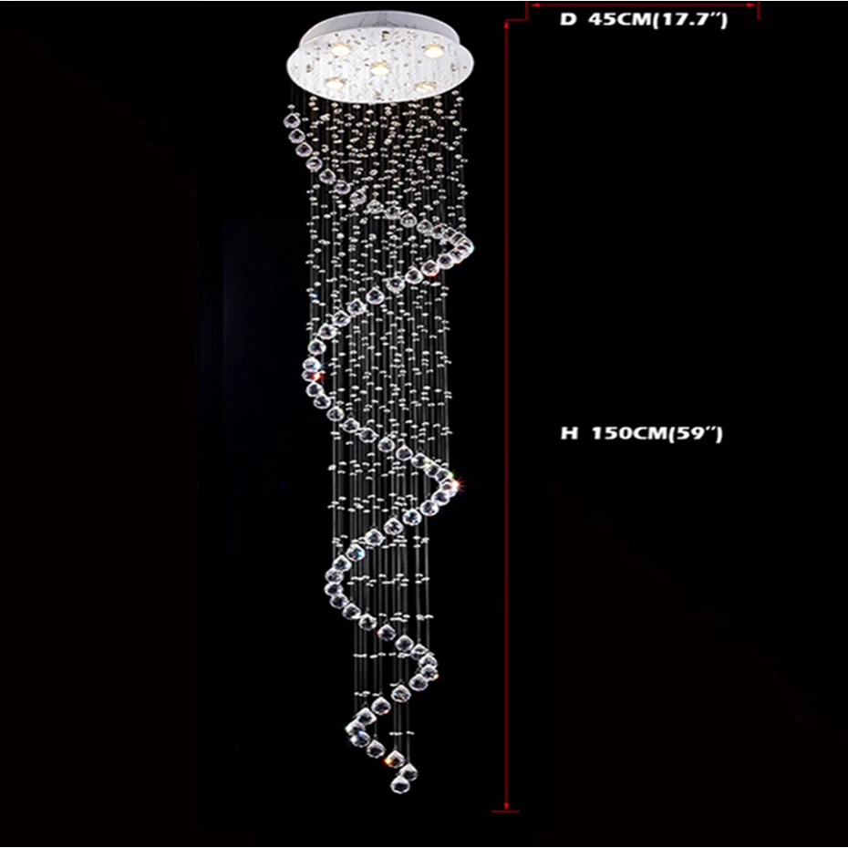 値段 現代の廊下キッチンシャンデリア階段シャンデリア Led クリスタルスパイラルシャンデリア階段現代の Led シャンデリア階段ランプ