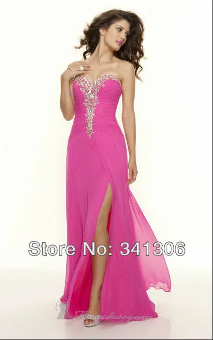 2013 new arrived sweetheart off the shoulder crystal chiffon spit sexy evening dress cost to customer | Свадьбы и торжества
