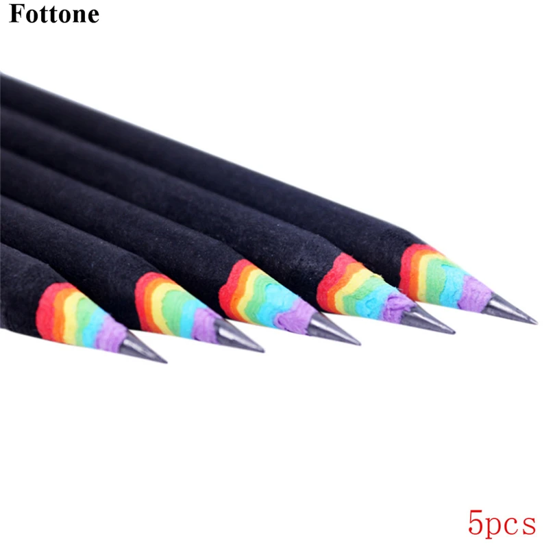 Fottone креативный экологичный карандаш, бумажный материал, Радужный карандаш, 5 шт., 2B карандаш, школьные канцелярские принадлежности, A20